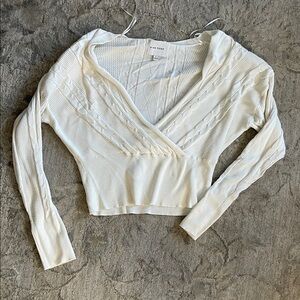 Pink Rose White Knit Crop Top